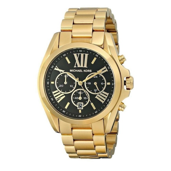 Michael Kors Oversized Bradshaw Unisex Watch Black Gold Stainless Steel MK5739 - Picture 1 of 15